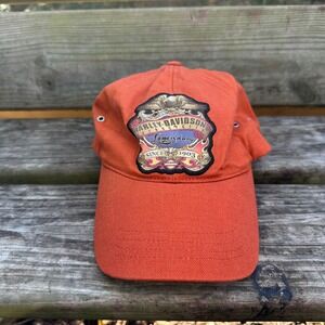 Harley‎ Davidson Legendary Motorcycles Patch Orange Baseball Cap Adjustable Size